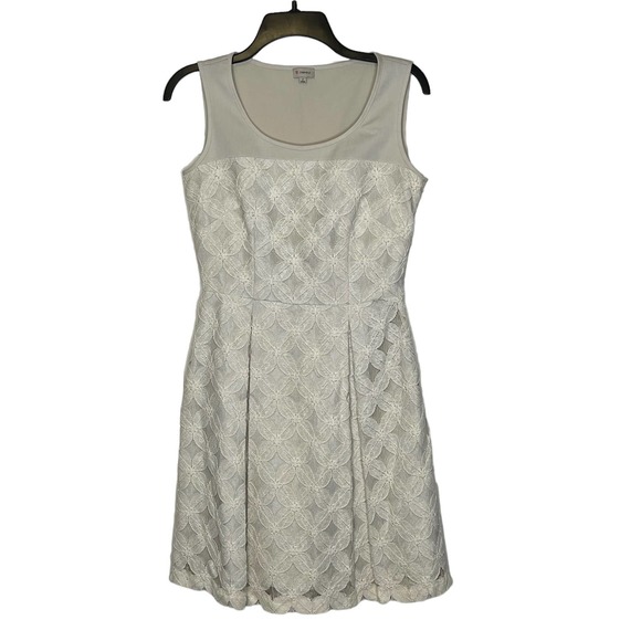 Daniel Cremieux Floral Lace Sleeveless Pleated‎ Cocktail Dress 2 Women Cream NWT - Picture 1 of 8
